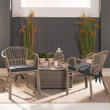 4-Pack Charcoal Grey Tie-On Chair Seat Cushions with Removable Covers, 45 x 40 cm V1188-MS-731-058