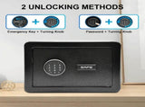 All Steel Safety Box Wall Mountable Fireproof Mini Safe Box Keypad and Key Dual Unlock Methods with V985-SECURITYBOX