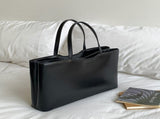 Black Large Capacity Tote Bag - Minimalist PU Leather Handbag for Daily Commute V888-ELOSUNG23240