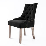 French Provincial Dining Chair Oak Leg AMOUR DARK BLACK V274-FT-FC8443-DBK1