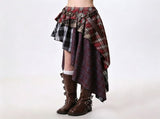 Plaid Size L Vintage Plaid High Waist Skirt Christmas Figure-Flattering Gift Tummy Control V1221-XM-LB6525-GM169