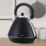 Pronti 1.7L Rose Trim Collection Kettle - Black KTL-017-GST-BK