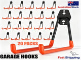 20-Pack Heavy Duty Garage Storage Hooks Anti-Slip Steel Hangers for Tools, Ladder & Bikes V201-W13122590