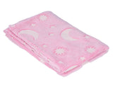 1.5x2m Luminous Blanket Double Side Flannel Star Moon Design Soft Glow in The Dark Blanket for V1294-YM0523-3117220043211