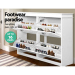 Artiss Shoe Rack Cabinet 16 Pairs 4-tier White Paul FURNI-P-SHOE-4D-WH-AB