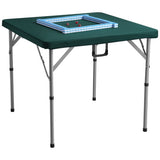 Mahjong Table with Mahjong Tiles Set, Fold-in-Half 4 Player Card Table with 144PCS Majiang Tiles and V952-SDMJZBSZSMJZ336P1V0