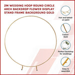 2M Wedding Hoop Round Circle Arch Backdrop Flower Display Stand Frame Background V63-837031