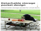 120CM Khaki Portable Folding Egg Roll Camping Table with Storage Bag & Mesh Net- Heavy-Duty Carbon V888-ELOSUNG49112