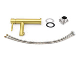 Brushed Gold Round Bathroom Basin Mixer Laundry Vanity Sink Faucet Lever Tapware V1233-KPL101G