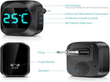 Wireless doorbell with LED, temperature display, waterproof electronic doorbell kit, with 2 plug-in V1188-MS-313-0546