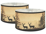 Lamp Shades Set of 2,Fabric Lampshades with Deers V1369-AZ3-W-11887