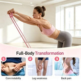 Resistance Band, 8-Tube Adjustable Pedal Exercise Band, Natural Latex Full Body Workout Trainer for V1366-AZ2-W-10827