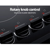 Devanti Electric Ceramic Cooktop 60cm CCT-B-4B-4Z-KNOB-BK