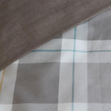 Ardor 250TC Chester Plaid Cotton Sateen Quilt Cover Set Queen V442-INT-QUILTCS-250TCCHESTER-GREY-QS