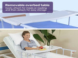 EQUIPMED Electric 8 Function Medical Bed , w/ Mattress & Over Bed Table, Adjustable Back and Leg V219-BNSADBEQE07A