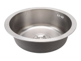 Kitchen Sink 304 Stainless Steel Brushed Single Bowl Rust Proof Round Sink for Home Bar 36cm V1294-YM0901-3118240116411