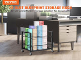 Blueprint Storage Rack, 12 Slots Blueprint Holder with Wheels, Mobile Metal Blueprint Storage Cart V952-LTJJS12CLDS050UB8V0