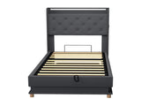 Levede Single Bed Frame Gas Lift Storage LED Light USB BF1065-S