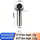 2 Pcs Stainless Steel Flush Mount Rod Holder 15&deg, Marine Fishing Rod Holder with PVC Liner & Drain V1188-MS-811-012