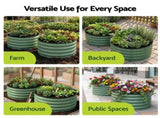 Green Fingers Round Raised Garden Bed 2 Pack Galvanised Planter Box Rust Resistant 60x60x30cm Green GB-ROU-6030-GNX2
