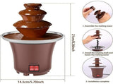 3 Tier Stainless Steel Chocolate Fondue Fountain Machine, 10oz Mini Melting Pot for Chocolate, V1366-AZ2-W-19789