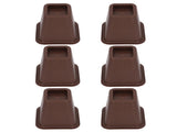6 Pcs Furniture Risers Plastic Antislip Bed Risers Wood Grain for Storage Desk Sofa Chair Washing V1294-YM0521-3117220279611