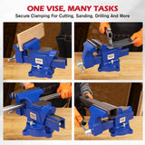 SEDY 6" Bench Vise Heavy Duty Workbench Clamp Anvil 360&deg Swivel Base Jaw Pads V465-86554