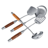 4Pcs/Set 304 Stainless Steel Rosewood Cooking Utensils Cookware Set Kitchen Tool V1294-YM0901-3118200130311