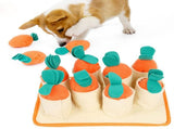3 in 1 Mat for Dogs, Dog Enrichment Toys with 8 Plush Squeaky Chew Carrots, Puzzle Treat Toy for V1192-AZ-W-12208