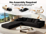 Artiss Modular Bed with Ottoman Sectional Boneless Couches for Living Room Corduroy Compressed SBED-K-CDY-5S-BK-ABC