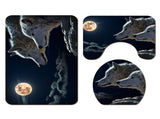 3PCS Night Theme Shower Waterproof Non Slip Bathroom Mat Rug Toilet Lid Cover Set V1294-YM0901-JY29014-01