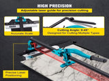 Tile Cutter 24in Cutting Tool w/ Laser Guide Single Rail Double Brackets V952-CZQGJ600MMSDDGDZCV0
