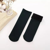6 Pairs Thick Fur THERMAL HEATED SOCKS Warm Winter Comfort Work Ski Reversible V563-W825201-BLACK-6PAIRS