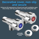Zinc Alloy Triangle Valve, 2-Pack All-Copper Explosion-Proof Angle Valve, Extra-Thick Construction V1366-AZ2-W-15176