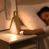 Scandinavian Wood Small House Foldable LED Desk Lamp, Wood ABS Night Light/Eye-Caring Lamp, 3 Color V1232-XFZYD-001