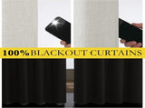 Snowbound Vintage Linen 100% Blackout Curtains for Living Room,Thermal Insulated Curtains 63" V1258-DP02-C-1289
