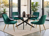 The Velvet Marble Table and Chair Set V264-DNT-410-BLK-DNC-414V-GRN-4