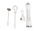 Electric Milk Frother, USB Rechargeable, 3 Speeds, Stainless Steel, Silent Portable Handheld Foam V1263-JX-2933