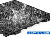 Modular Interlocking Cushion 6 Pack 11.8" x 11.8" Rubber Floor Tiles Non-Slip Splicing Drainage Mats V1370-AZ4-06336