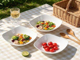 Square-shaped White Ceramic Deep Bowl Minimalist Dining Tableware Salad Soup Container Home Kitchen V1369-AZ3-W-14804