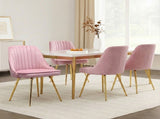 Artiss Dining Chairs Set of 4 Velvet Channel Tufted Pink UPHO-D-DIN203C-VEL-PKX4