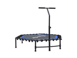Everfit 48inch Hexagon Fitness Trampoline Rebounder Adjustable Handrail Blue TRAMPO-C-MINI48-H-BLBK