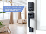 Heavy Duty Upgraded Front Door Lock Set Exterior Entry Matte Black Door Handles Single Cylinder V1192-AZ-W-16704
