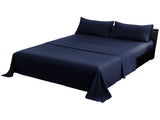 1000 Thread Count Cotton Rich Double Bed Sheet Set 4 Piece, Soft Feel Microfibre Blend, Solid CVC-10DBL-NY