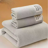 3-Piece Light Grey 100% Pure Combed Cotton Towel & Bath Towel Set - Ultra Soft & Highly Absorbent V888-ELOSUNG55381