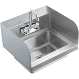 VEVOR Commercial Sink with Faucet and Side Splash, NSF Stainless Steel Sink for Washing, Small V952-SYXSPYDSB14104S2GV0