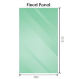 70x210cm Single Shower Glass Screen with Gold Wall & Floor F Brackets V63-922061