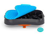 4-in-1 Slow Feeder Dog Bowl - Dark Grey Bowl with Blue Lickmat V1023-SF-4IN1-DG_DB