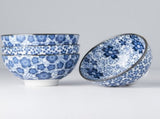 Bowl Set 4pcs Blue Plum Cherry Blossom Design V637-RW0006