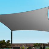 Instahut Shade Sail Cloth Shadecloth Rectangle Canopy 280gsm 3x4m SAIL-DL-H-3X4-C-GR